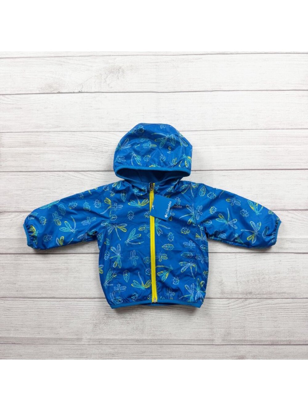 Columbia Baby Fleece Lined Waterproof Jacket Hood Dragonfly Bug NWT 6-12 Months